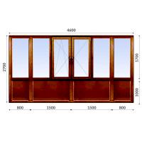 Французский балкон 2700x4600 Wintech 60 мм 2-камерный стеклопакет ламинированное энергосберегающее