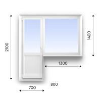 Балконный блок WDS 60 мм 2-камерный стеклопакет энергосберегающий