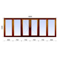 Балкон П-образный 1600x4600 Lider 60 мм 1-камерный стеклопакет ламинированный в массе энергосберегающий
