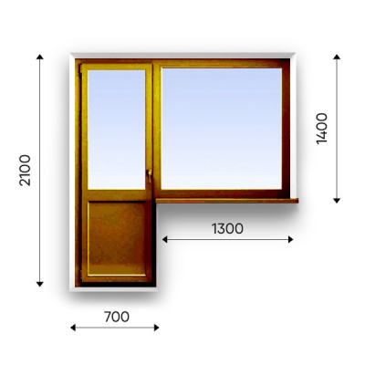 Балконный блок Elex 70 мм 2-камерный стеклопакет ламинированное
